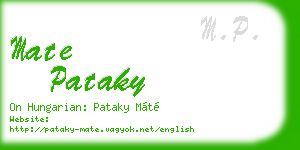 mate pataky business card